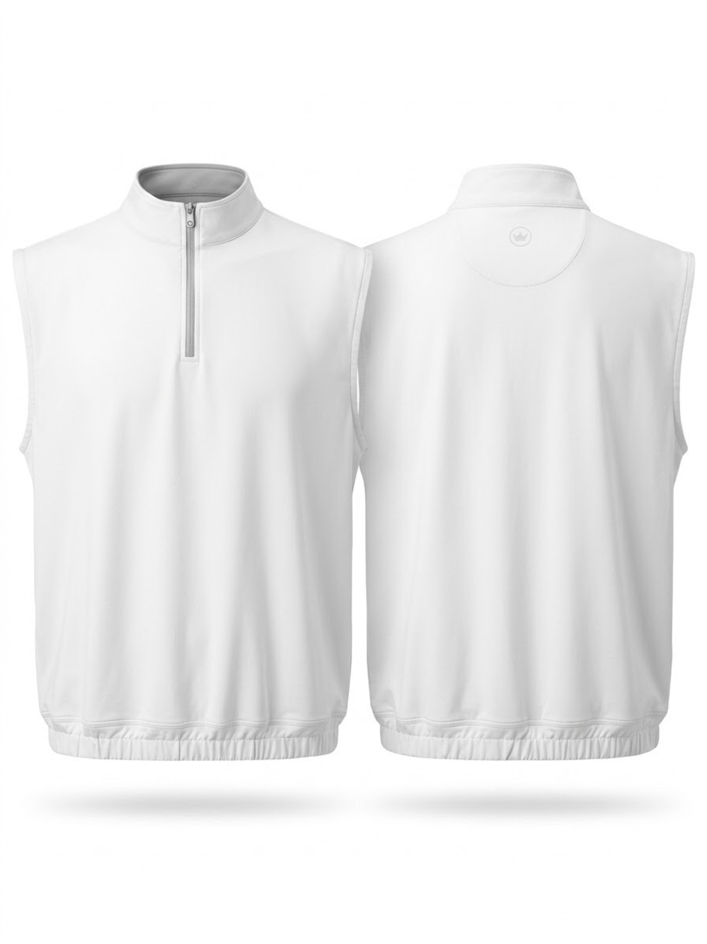 Peter Millar White Sleeveless Quarter-Zip Vest